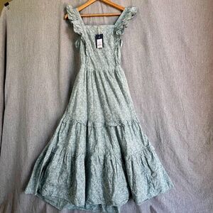 NWT Universal Thread Tiered Ruffle Sleeve Floral Open Back Peasant Maxi Sz S